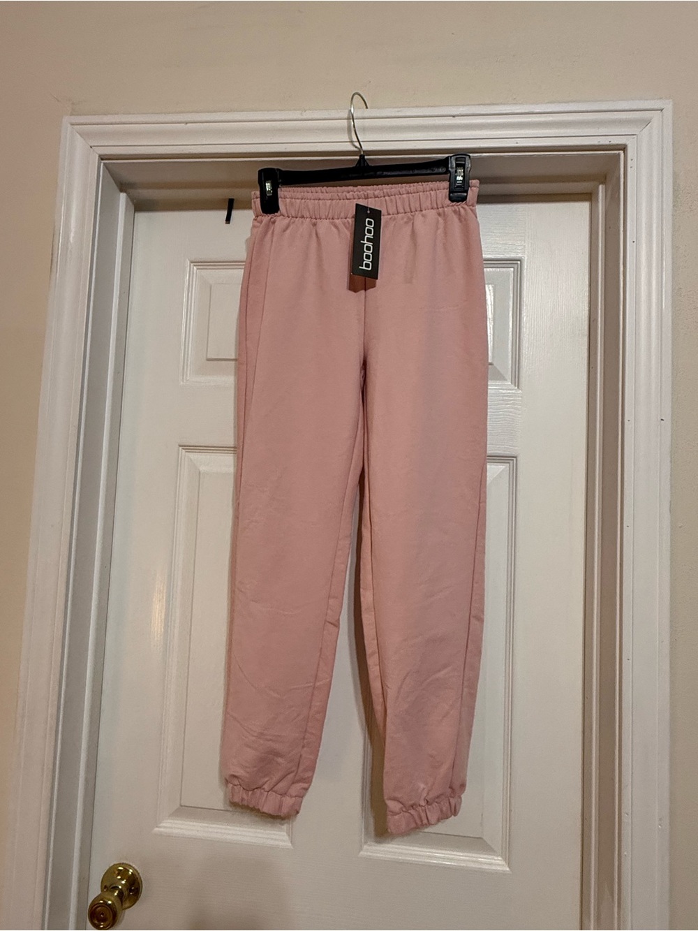 Boohoo Pink Elastic-Waist Joggers